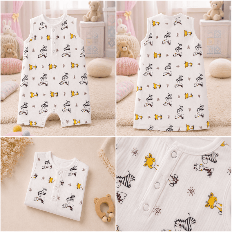 Muslin Cotton Sleeveless Baby Romper | Soft Breathable Newborn Jumpsuit