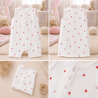 Muslin Cotton Sleeveless Baby Romper | Soft Breathable Newborn Jumpsuit