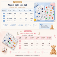 🌿 Farm & Sailor Muslin Baby Vest Combo – Pack of 2