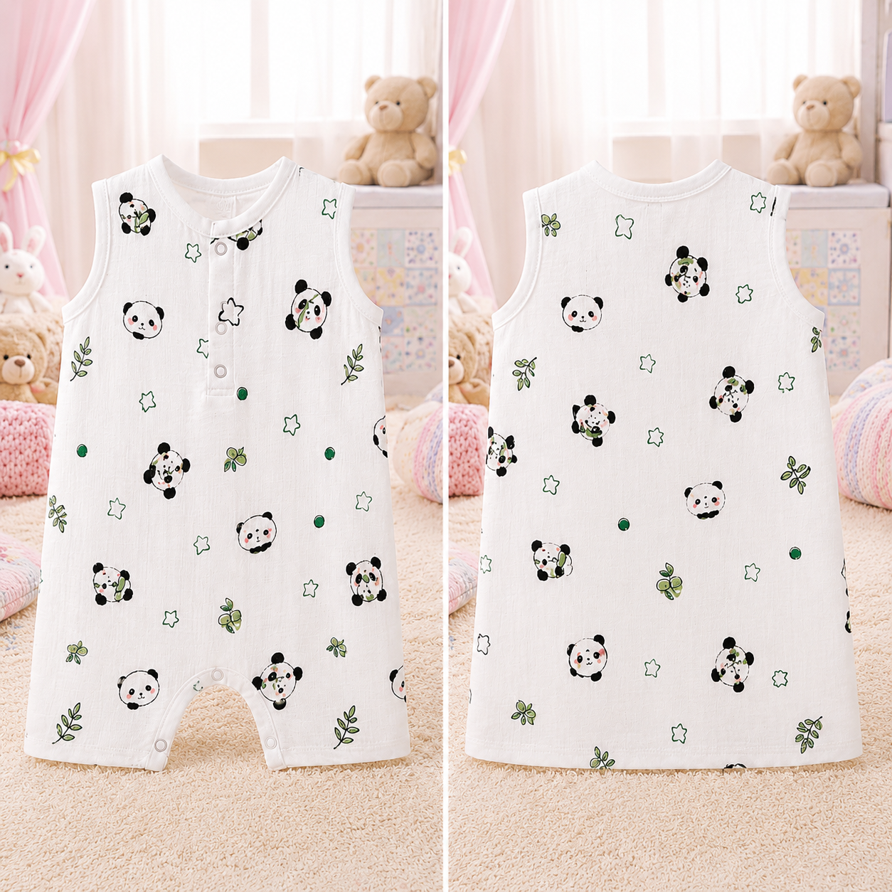Muslin Cotton Sleeveless Baby Romper | Soft Breathable Newborn Jumpsuit