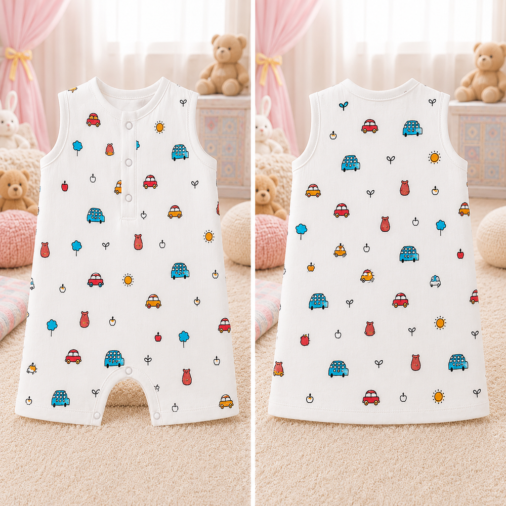 Muslin Cotton Sleeveless Baby Romper | Soft Breathable Newborn Jumpsuit