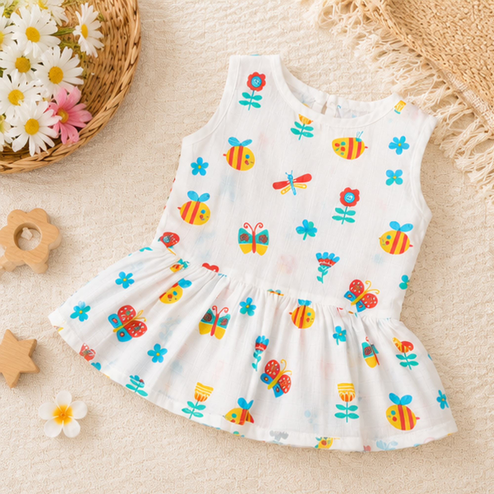 👶 Premium Cotton Baby Frock 🌸 Cute Printed Dress