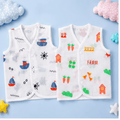 🌿 Farm & Sailor Muslin Baby Vest Combo – Pack of 2