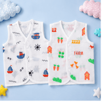 🌿 Farm & Sailor Muslin Baby Vest Combo – Pack of 2