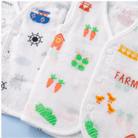 🌿 Farm & Sailor Muslin Baby Vest Combo – Pack of 2